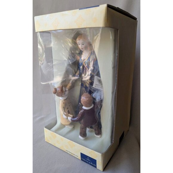 Villeroy and Boch 1748 Christmas Angel Of Joy Figurine With Children Gold Wings - Picture 4 of 5
